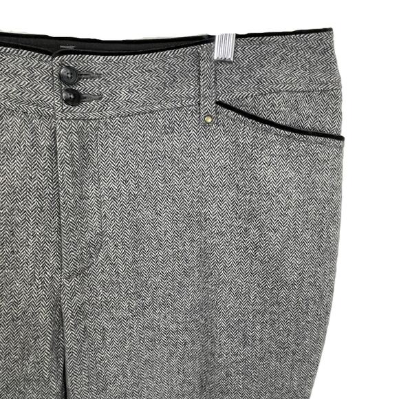 NWT Eddie Bauer Wool Blend Tweed Herringbone Dress Trousers Pants Gray 18 Lined - Picture 12 of 16